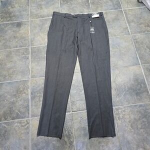 Joseph Abboud JOE Dress‎ Pants Mens 44x36 Grey 100% Wool Flat Unfinished Hem